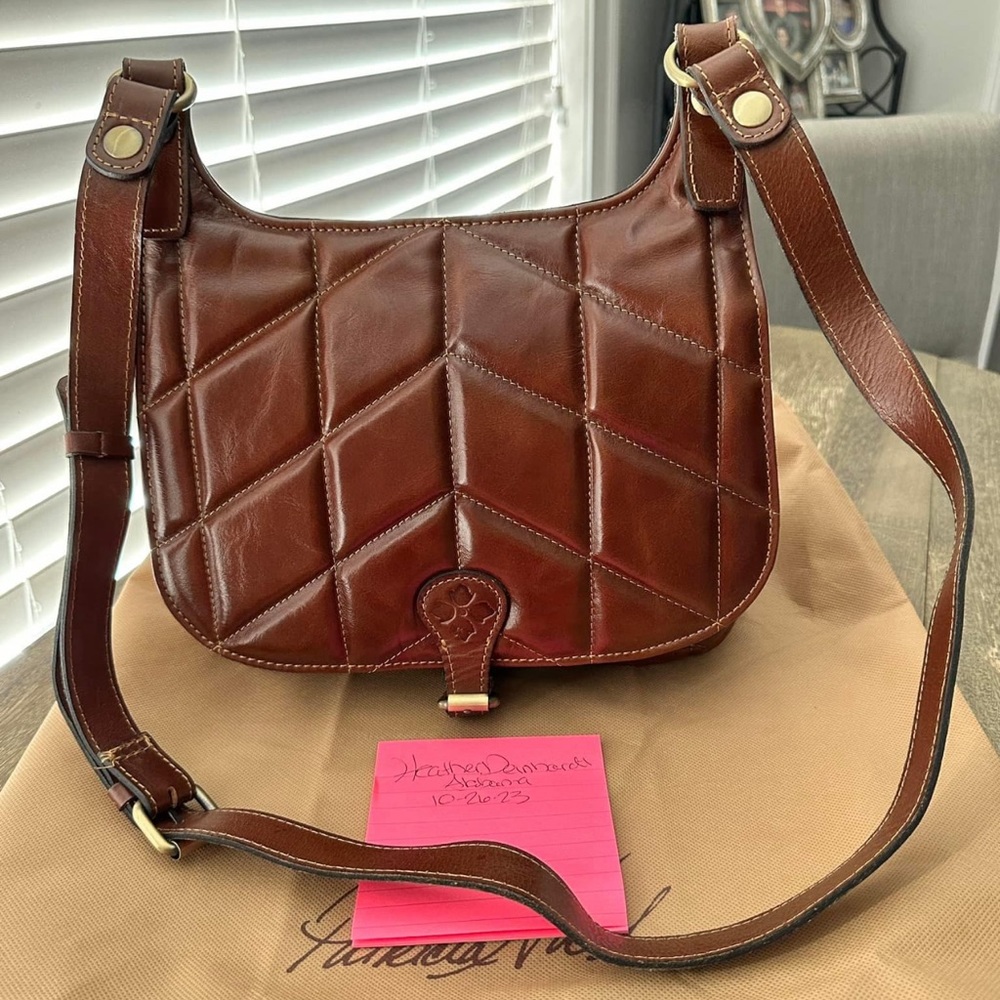 Patricia Nash London Saddle Bag
Quilted Vintage Distressed Leather NWOT